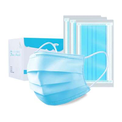 Blue Earloop Pleated 3 Layers face Mask Disposable manufacturer